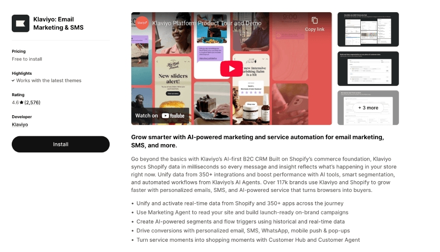Klaviyo app