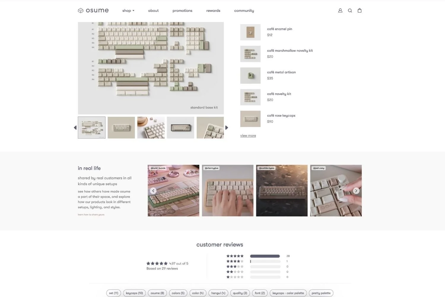 Osume product page with UGC Instagram feed powered by Mintt Instafeed