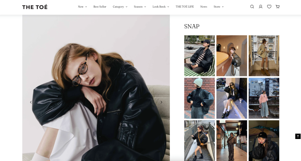 The Toé product page showing relevant Instagram photos in a Mintt Studio feed