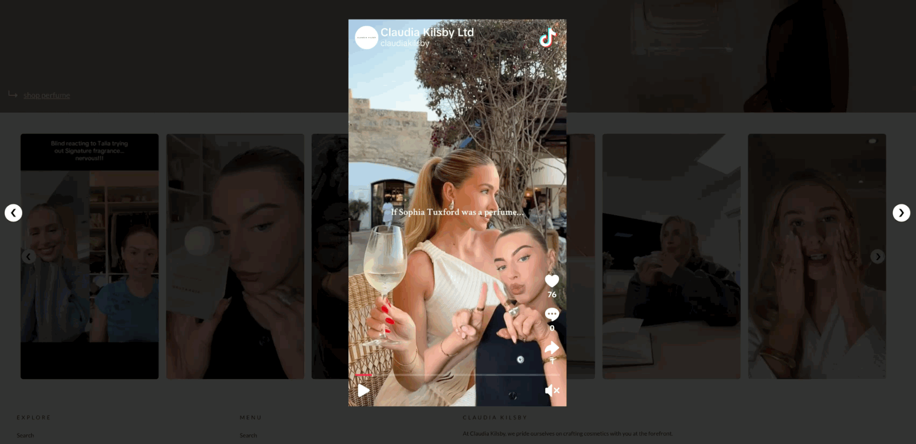 TikTok feed engagement on a Shopify store