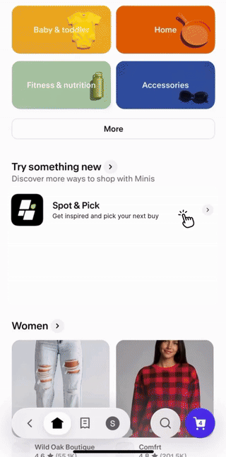 Spot and Pick showcasing new brands on Shop